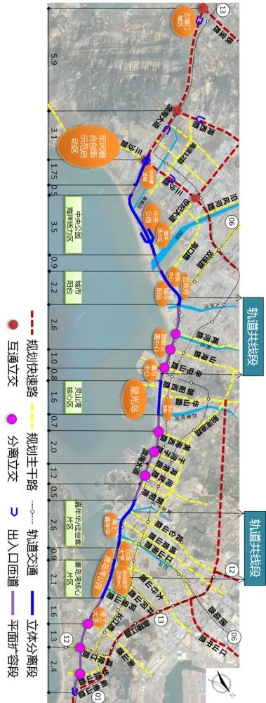 滨海大道提升改造规划图。